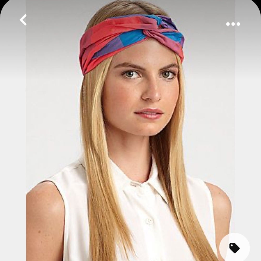 Marc Jacobs Twist turban blue & pink elastic headband NWOT